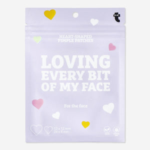 Heart-shaped pimple patches from Flying Tiger Copenhagen, 36 pieces, for targeted acne spot treatment and skincare.