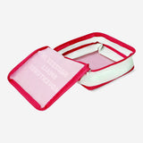Flying Tiger Copenhagen personal care organiser bag with multiple compartments for toiletries and essentials.