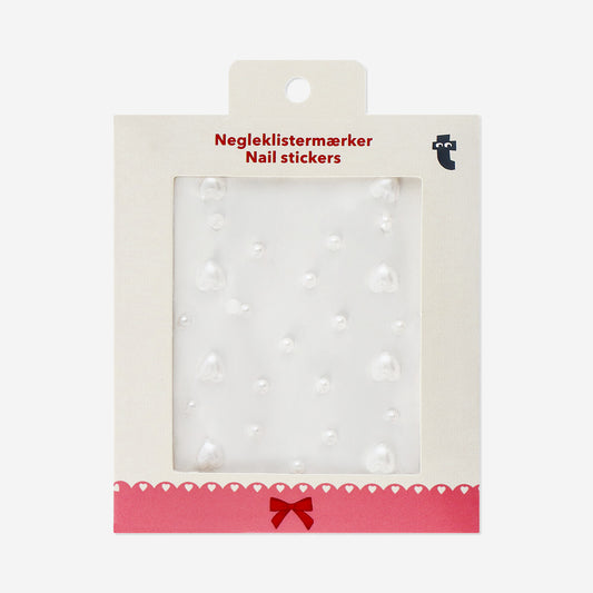 Pearl heart nail stickers