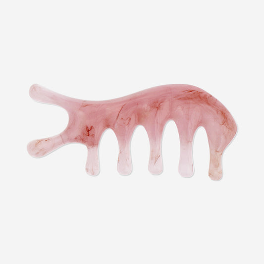 Strumento gua sha rosa per il massaggio del cuoio capelluto