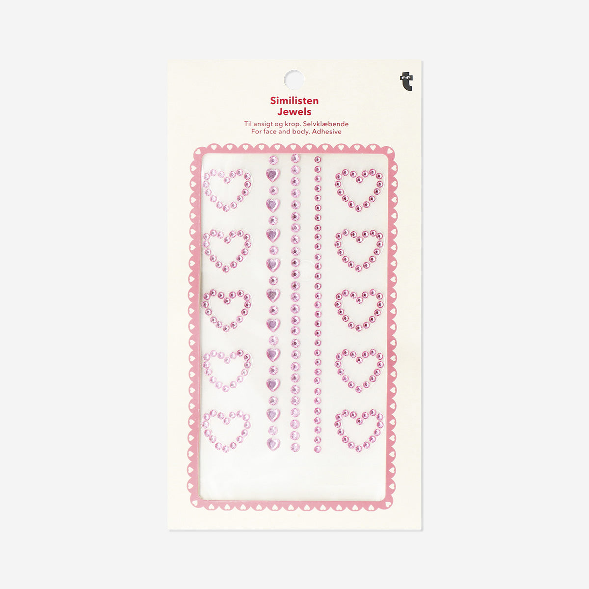 Pink heart face and body jewels