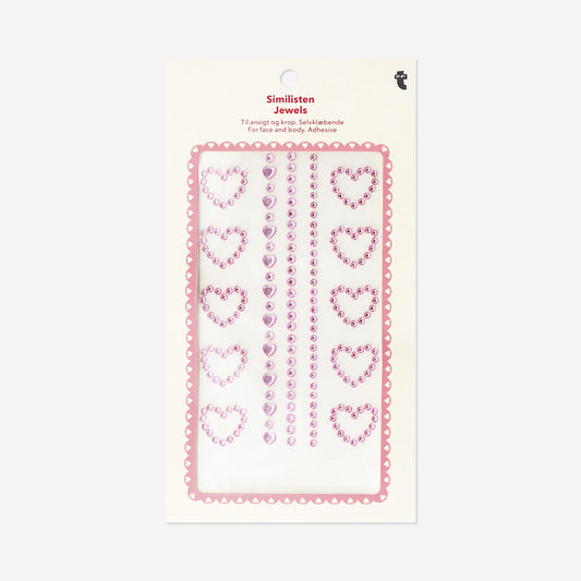 Pink heart face and body jewels