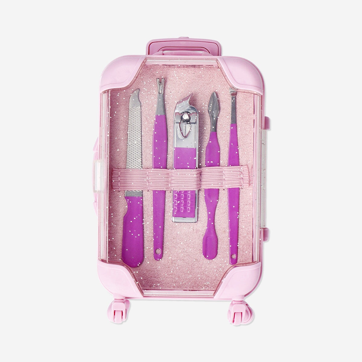 Pink manicure and pedicure set in suitcase Personal care Flying Tiger Copenhagen 