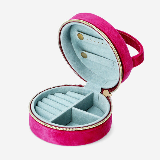 Pink velour jewellery box