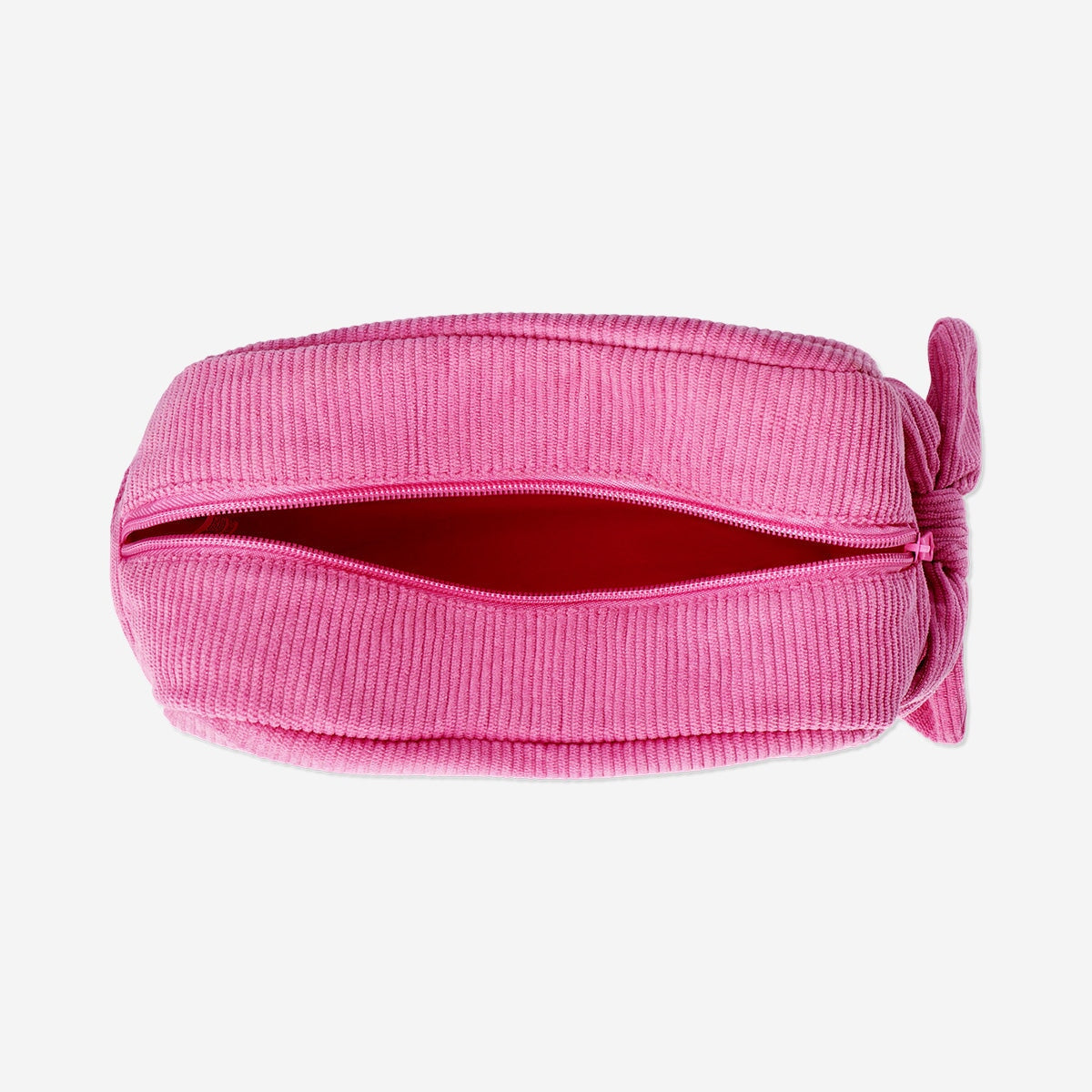Pink velvet cosmetic bag from Flying Tiger Copenhagen, 23 cm personal care organizer with soft, plush fabric.