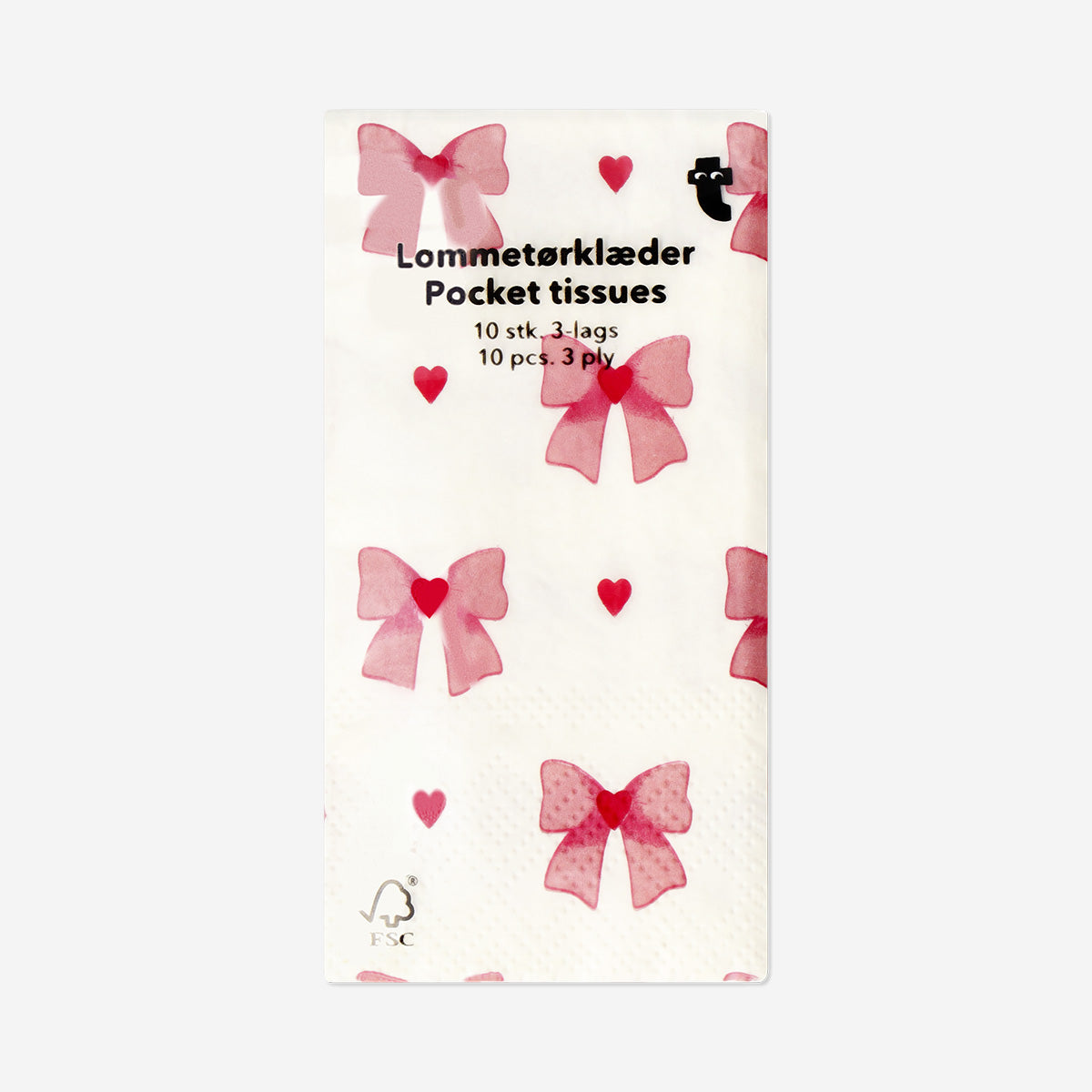 Pocket tissues with bow print - 10 pcs - Flying Tiger Copenhagen