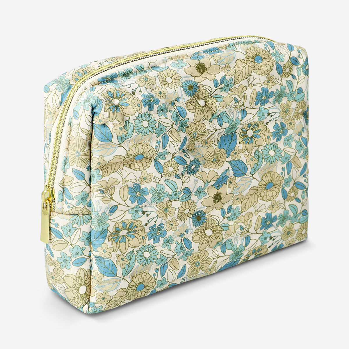 Quilted floral toiletry bag