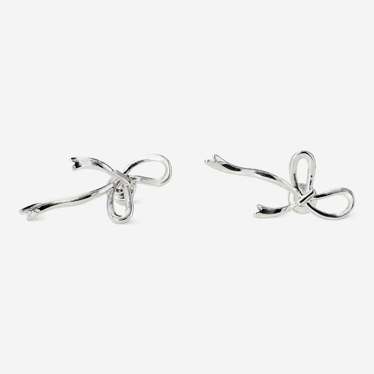 Silver bow earrings - 2 pcs Personal care Flying Tiger Copenhagen 