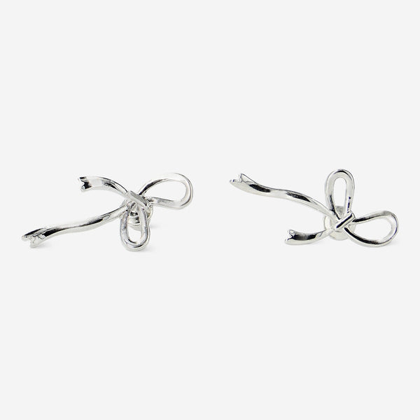 Reffeer Orecchini A Cerchio Huggie In Argento 925 Con Fiocco - Piccoli Cerchi Per Cartilagine, 1.1 Cm, Ipoallergenici