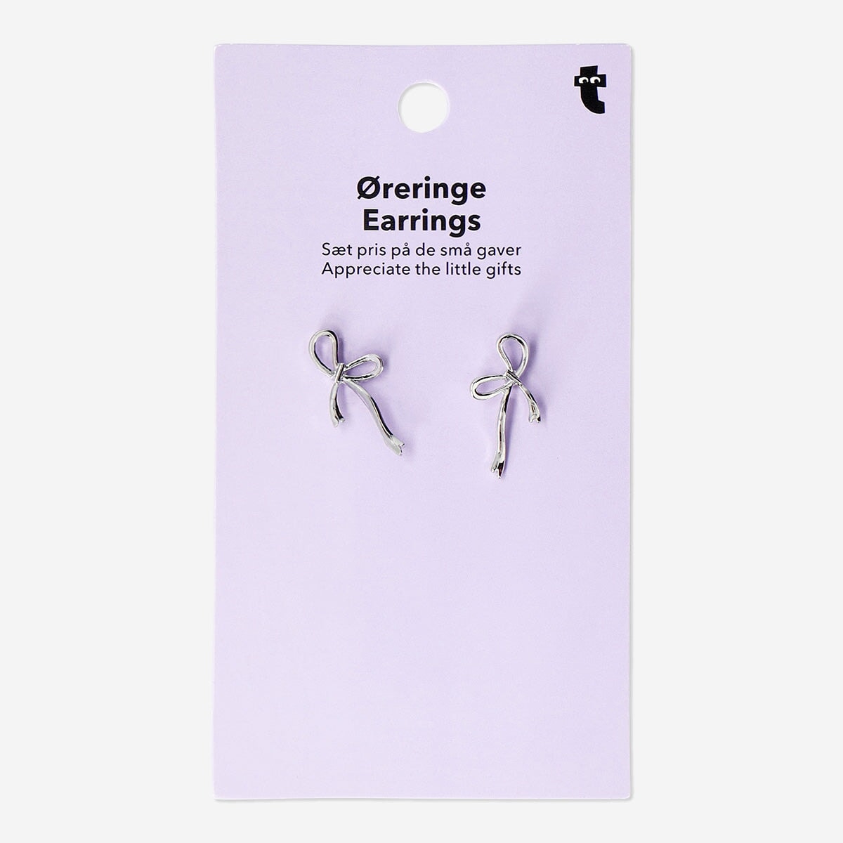 Silver bow earrings - 2 pcs Personal care Flying Tiger Copenhagen 