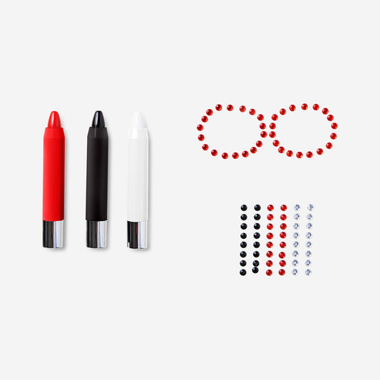 Kit per il trucco del teschio con strass