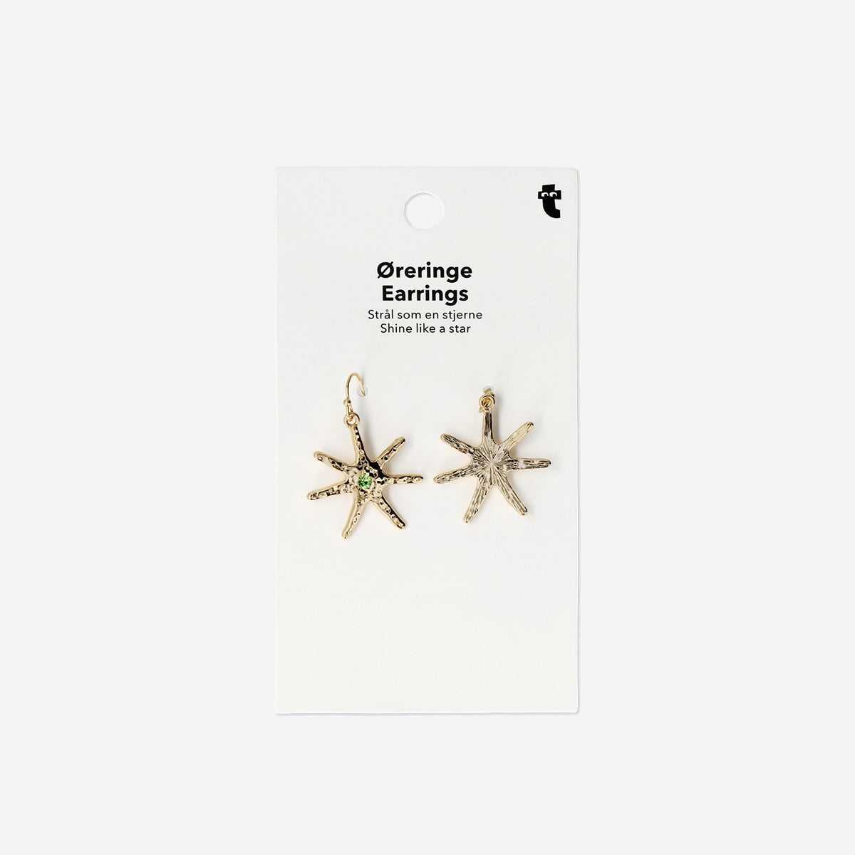 Star shaped earrings with coloured stone Personal care Flying Tiger Copenhagen 