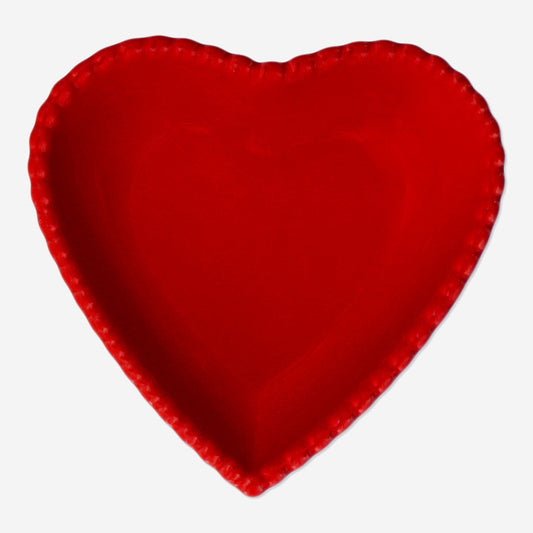 Cuenco en forma de corazón con borde de cuentas - Grande
