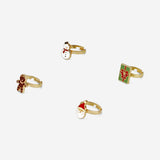 Adjustable rings Christmas themed - 4 pcs Textile Flying Tiger Copenhagen 
