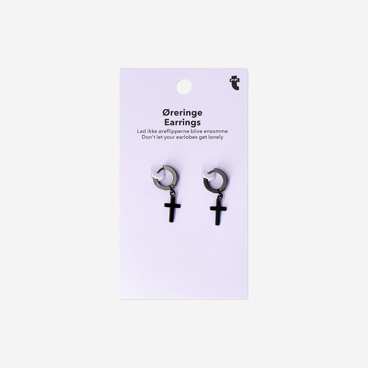 Black cross earrings textile Flying Tiger Copenhagen 