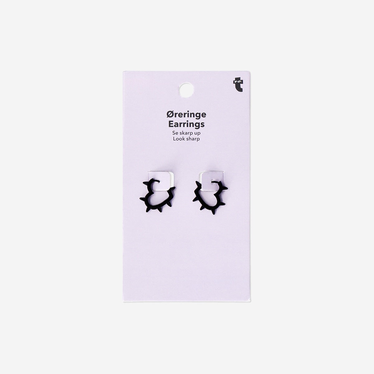 Black hearts textile earrings with a playful design from Flying Tiger Copenhagen, featuring soft fabric and heart-shaped accents.