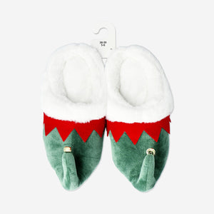 Flying Tiger Copenhagen elf slippers in size 38/39, soft textile material with festive elf design and cozy fit for winter.