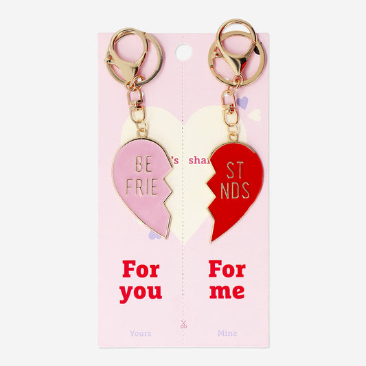Friendship heart key rings - 2 pcs