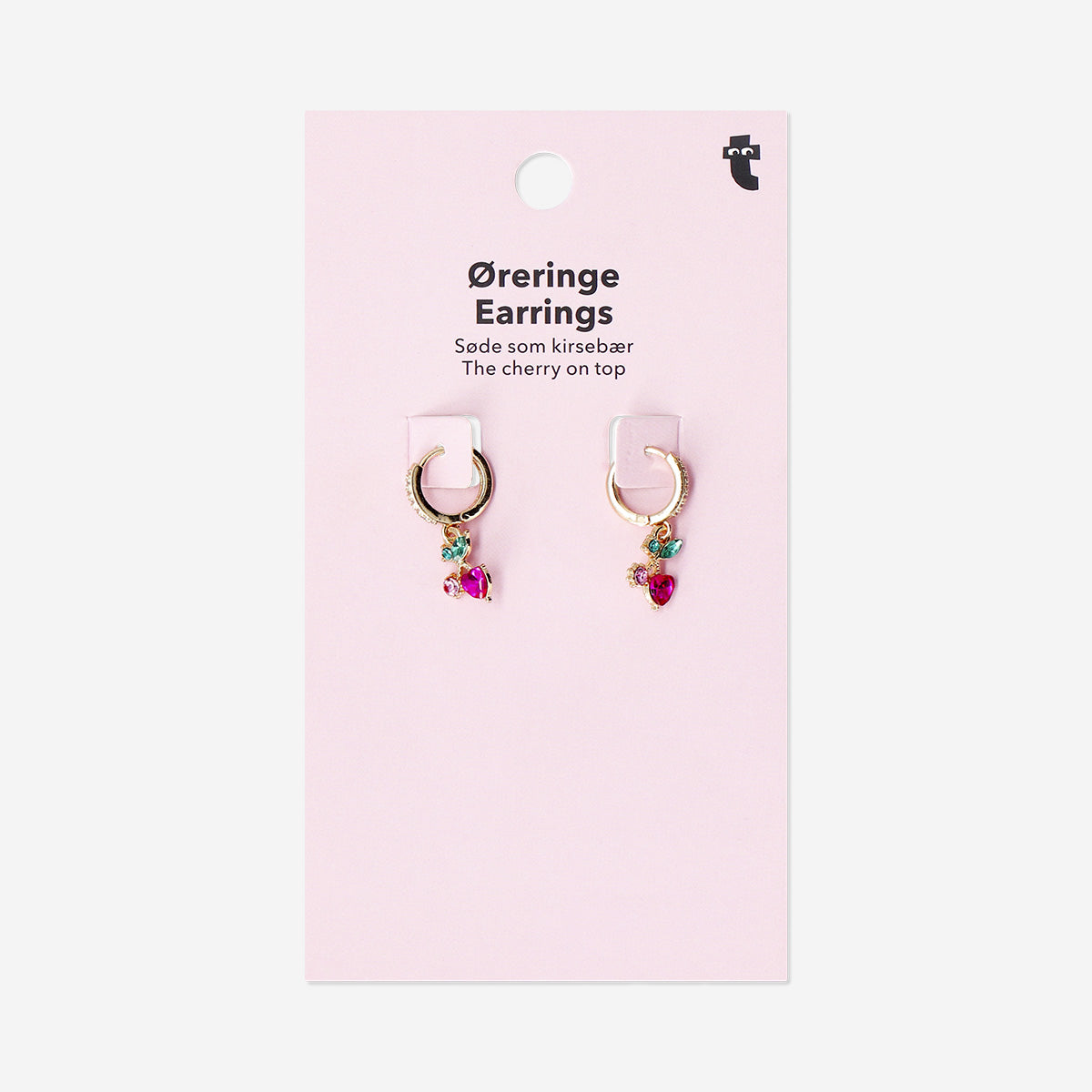 Gold hanging earrings - Cherries