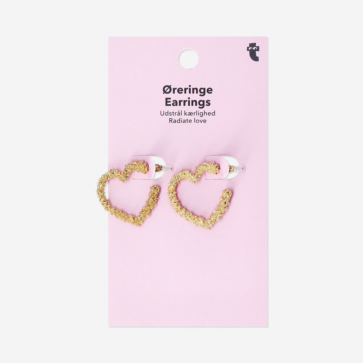 Gold hoop earrings - Big hearts