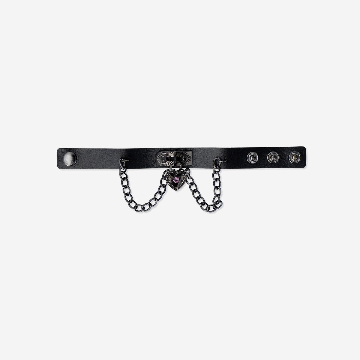 Black Gothic textile bracelet with intricate patterns, featuring a stylish and edgy design by Flying Tiger Copenhagen.