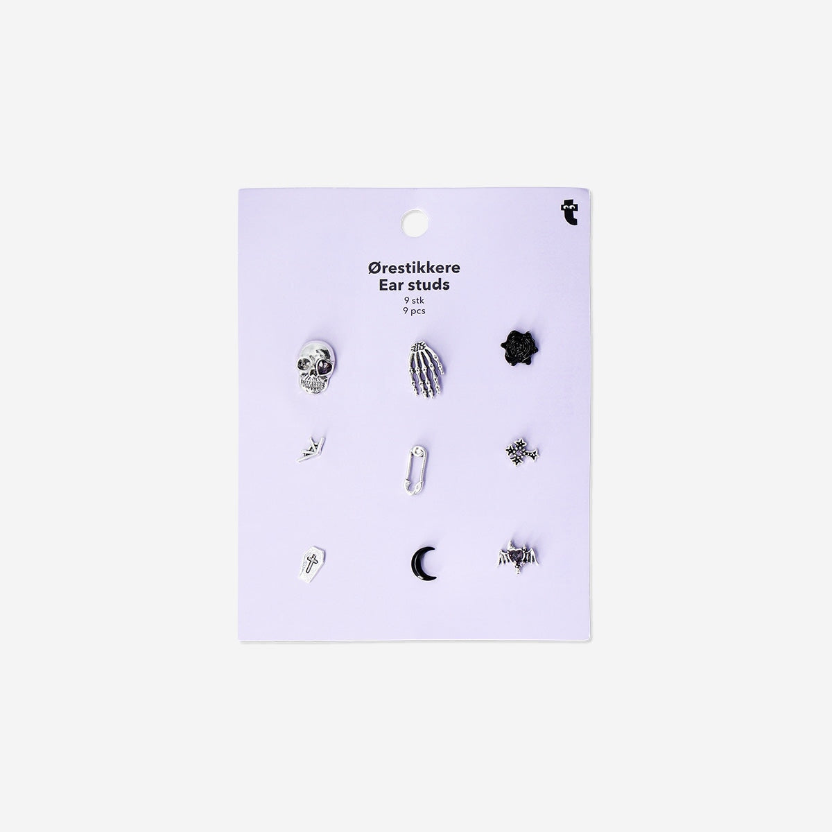 Gothic ear studs - 9 pcs textile Flying Tiger Copenhagen 