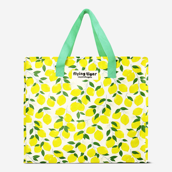 Lemon Shopper Bag – Stylish Yellow Recycled Grocery Tote
