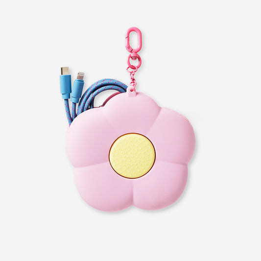 Pink silicone flower purse