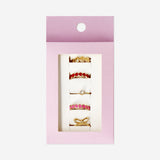 Set of adjustable rings - Pink and red hearts