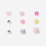 Set of pink and blue charms - 9 pcs