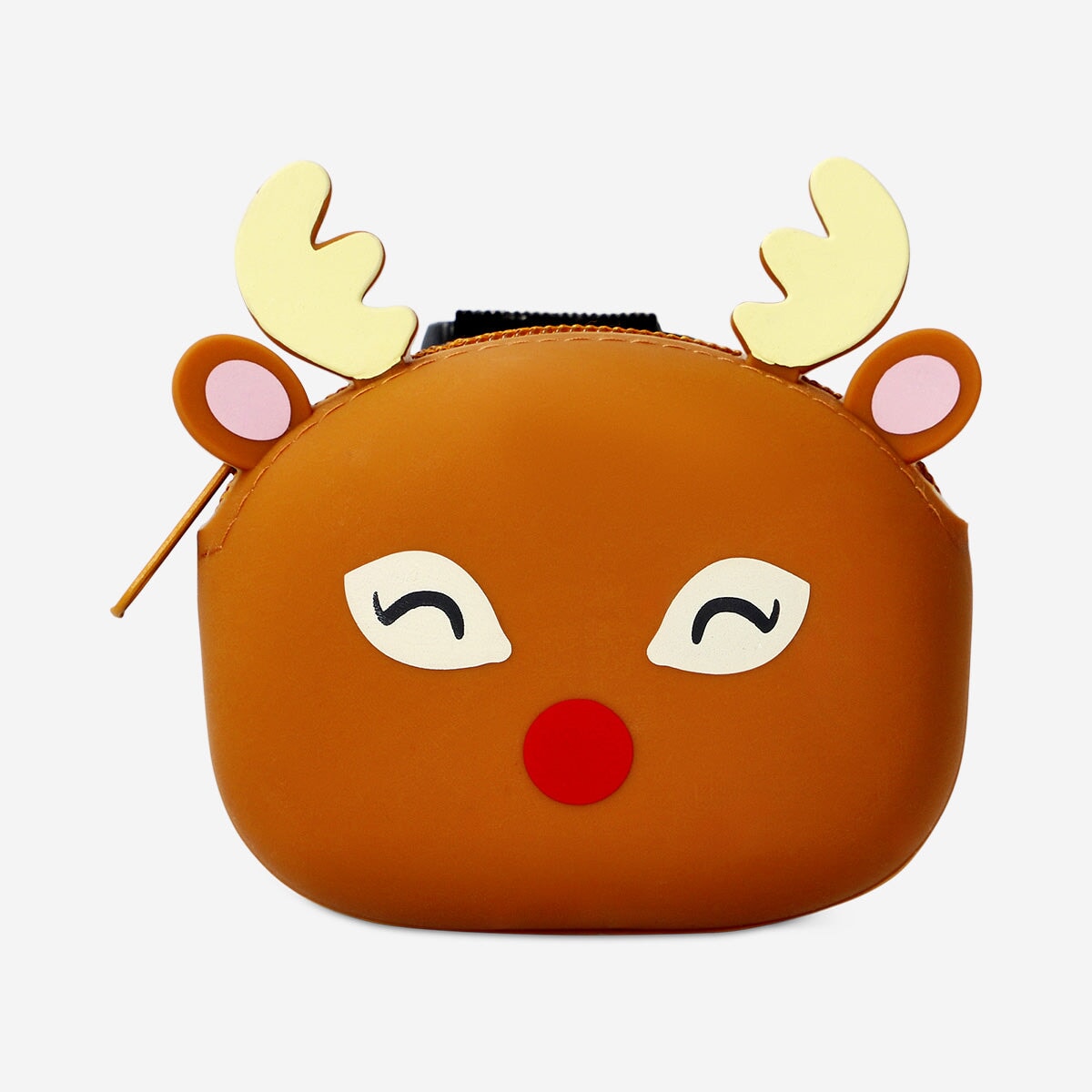 Silicone reindeer purse featuring a textile design from Flying Tiger Copenhagen, perfect for storing small accessories.