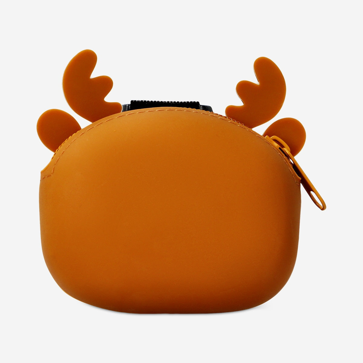 Flying Tiger Copenhagen silicone reindeer purse made of textile, featuring a festive reindeer design with a zipper closure.
