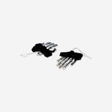 Textile skeleton hands earrings featuring detailed skeletal design, from Flying Tiger Copenhagen.