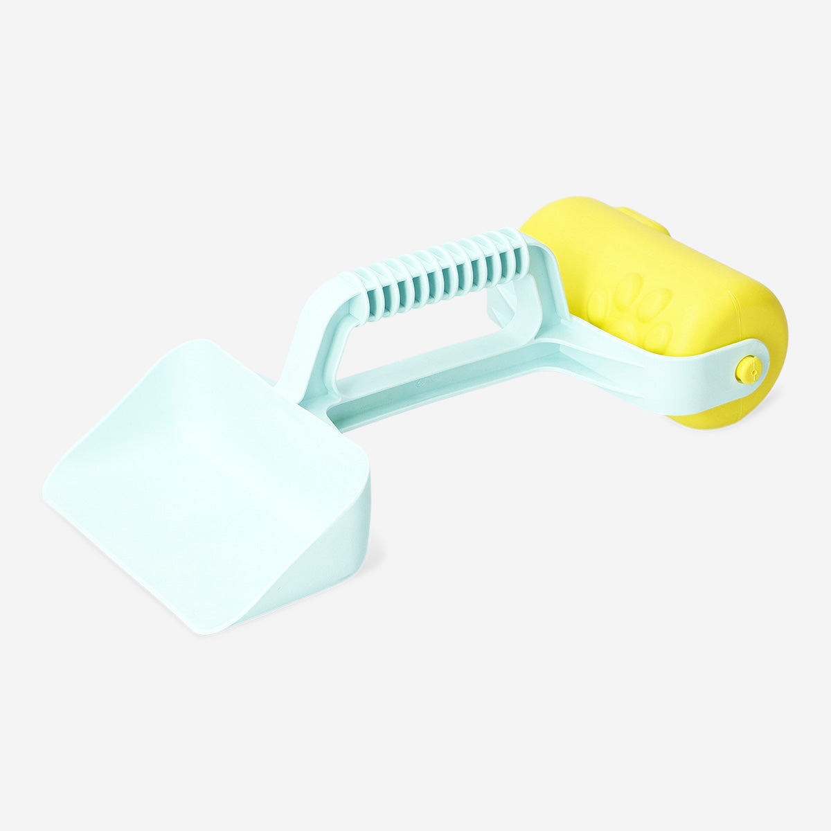 Flying Tiger Copenhagen beach toy shovel, plastic orange and blue sand play tool for kids at the beach or sandbox.