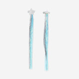 Blue and silver foil with star hair clips - 2 pcs