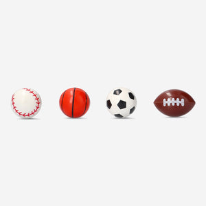 Set of four bouncing sports balls toy by Flying Tiger Copenhagen, colorful and suitable for active play and outdoor fun.