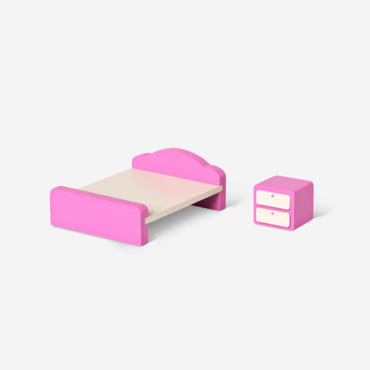 Muebles de dormitorio para casa de muñecas - 2 piezas