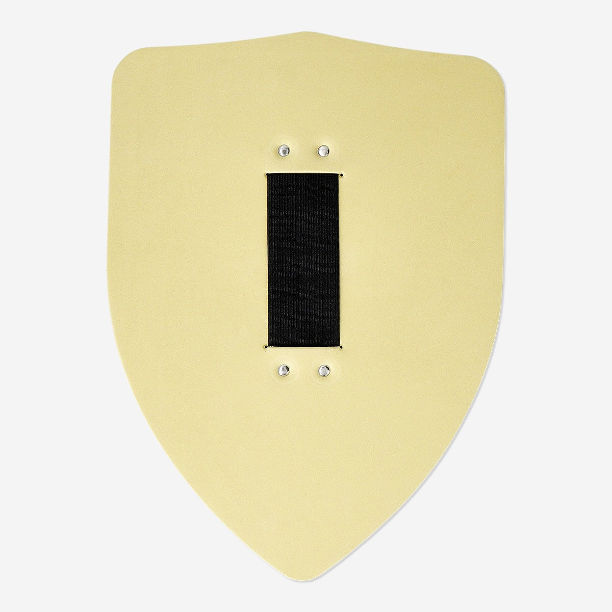 Toy foam shield by Flying Tiger Copenhagen, soft blue and yellow foam with handle for kids' pretend play and outdoor fun.