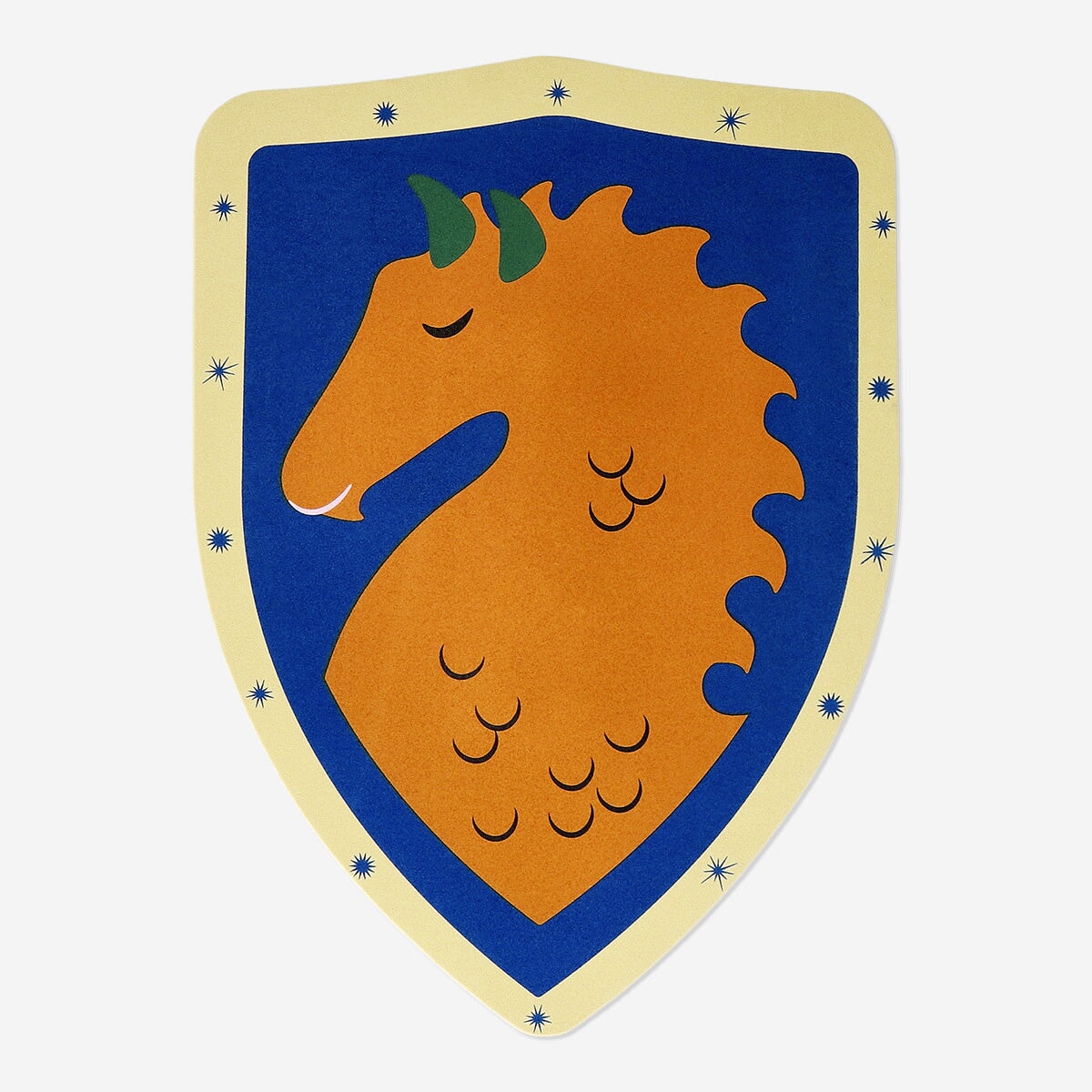 Foam toy shield from Flying Tiger Copenhagen with bright colors and rounded edges, designed for children's pretend play.
