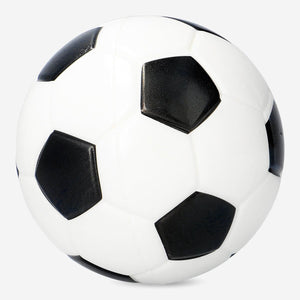 Foam soccer ball toy from Flying Tiger Copenhagen with white and blue panels, soft and lightweight for children to play with.