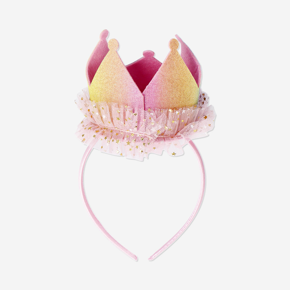 Pink hairband with crown - For kids