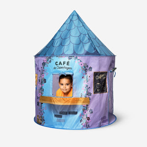 Play tent in a bag by Flying Tiger Copenhagen, a colorful foldable toy tent ideal for kids' indoor and outdoor play.