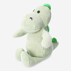Soft plush green dragon toy by Flying Tiger Copenhagen, featuring detailed scales and friendly expression for children.