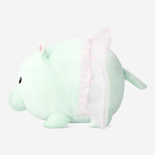Plush hippo with a skirt