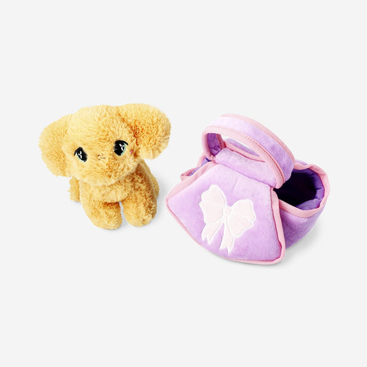 Peluche - Perro marrón en bolsa