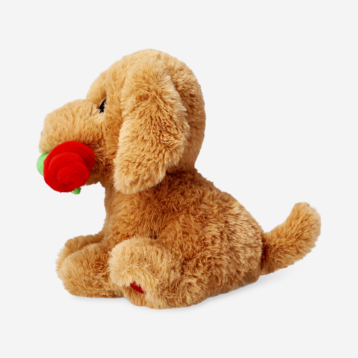 Peluche - Cane marrone con una rosa