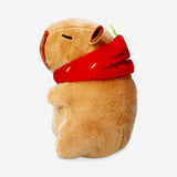 Peluche de carpincho con sombrero de fresa