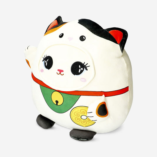 Peluche de gato con moneda