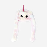 Plush unicorn hat with moving ears
