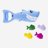 Flying Tiger Copenhagen shark sand grabber toy for kids, featuring a colorful shark design and a hand-held scoop for beach play.